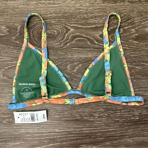 NWT PacSun Swim Floral Chloe Ribbed High Cut Bikini Set, Top Sz M & Bottom Sz L - Picture 4 of 10